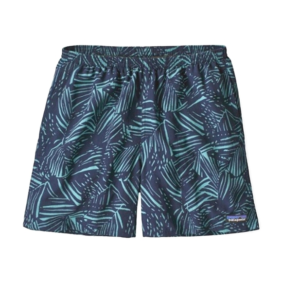 PATAGONIA Blue Teal Palm Nylon Baggies Shorts - Men's 6.5" Inseam XLarge - Picture 1 of 11